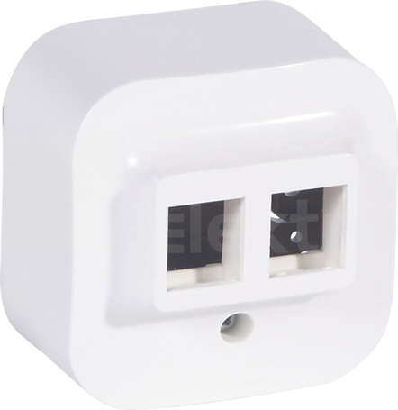 FORIX 2xRJ45 KEYSTON biały Adapter