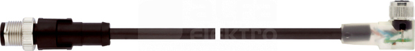 AB-C3-M12MS-0,6PUR-M8FA Przewód konfekcjonowany 0,6 m