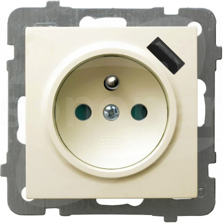AS 16A/230V IP-20 ecru USB 2,1A Gniazdo pojedyncze z uziemieniem i USB