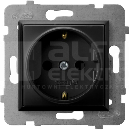ARIA 2P+Z IP20 czarny metalik Gniazdo pojedyncze z uziemieniem