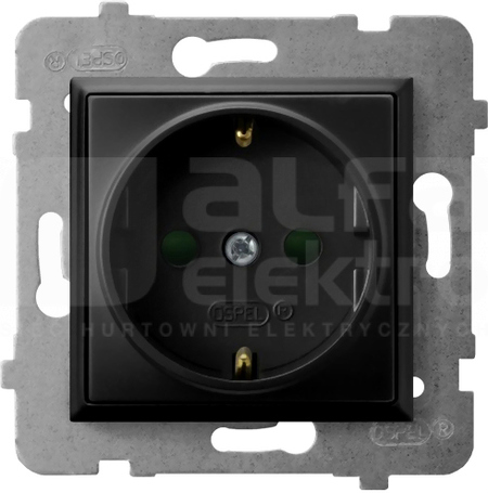 ARIA 2P+Z IP20 czarny metalik Gniazdo pojedyncze z uziemieniem z przesłonami