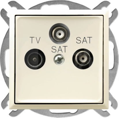 ARIA 1,5dB ecru Gniazdo RTV-SAT z dwoma wyjściami SAT