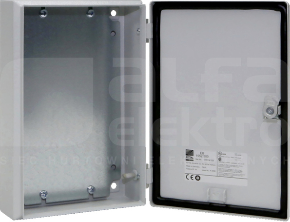 EB E-Box 200x300x80 RAL7035 Obudowa z płytą montażową metalowa