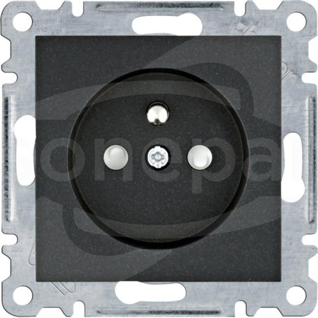 LUMINA 2P+Z 230V 16A czarny Gniazdo sieciowe z przesł.