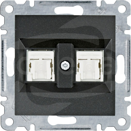 LUMINA 2xRJ45 UTP kat.5e czarny Gniazdo komputerowe