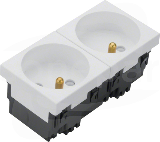 EER2339010 2P+Z 33D 45x45mm biały Gniazdo 2-krotne
