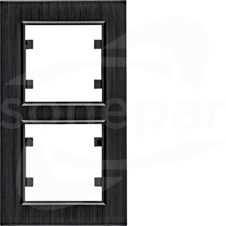 LUMINA aluminium czarny Ramka 2-krotna pionowa