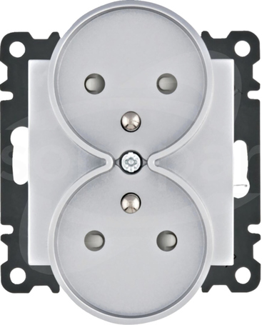 LUMINA 250V 16A srebrny Gniazdo sieciowe z przesł.