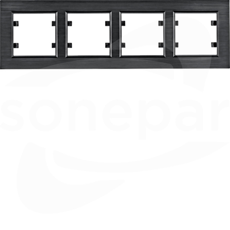 LUMINA aluminium czarny Ramka 4-krotna pozioma