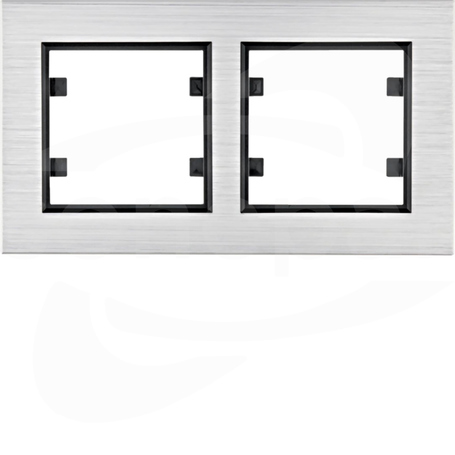 LUMINA aluminium srebrny Ramka 2-krotna pozioma