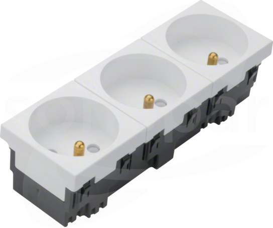 EER3339010 2P+Z 33D 45x45mm biały Gniazdo 3-krotne