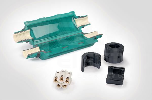 RELISEAL V510 PP/SI GN 3x4mm2-5x10 mm2 Mufa kablowa żelowa ze złączką