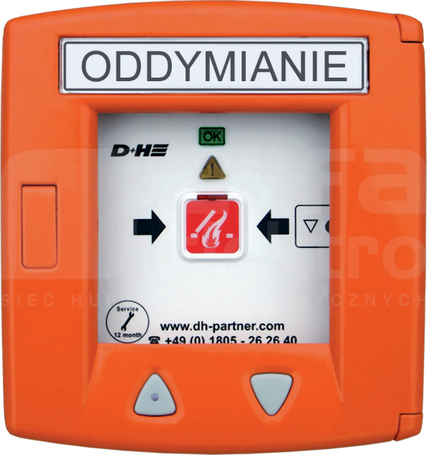 RT 45-LT pomarańczowy Przycisk oddymiania w obud.Al
