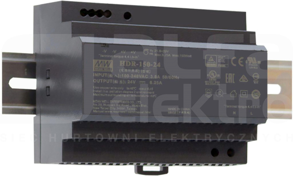 HDR-150 135,6W 12VDC 11,3A Zasilacz impulsowy jednofazowy