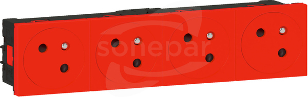 M45 4x2P+Z 16A 250VAC czerwony Gniazdo zacisk automatyczny