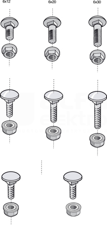 BTRCC6x20 INOX316L (100szt) Śruba z nakrętką