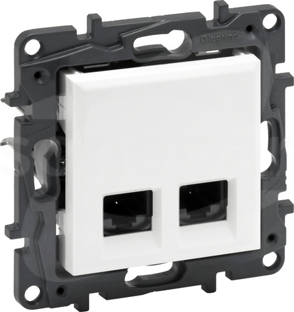 NILOE STEP biały Gniazdo komputerowe 2xRJ45 kat 6 STP