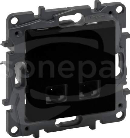 NILOE STEP 2XRJ45 KAT. 6A STP czarny Gniazdo