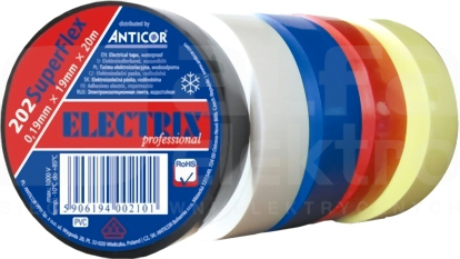 ELECTRIX 202 SuperFlex 0,19x19mm 20m biały Taśma elektroizolacyjna PCW