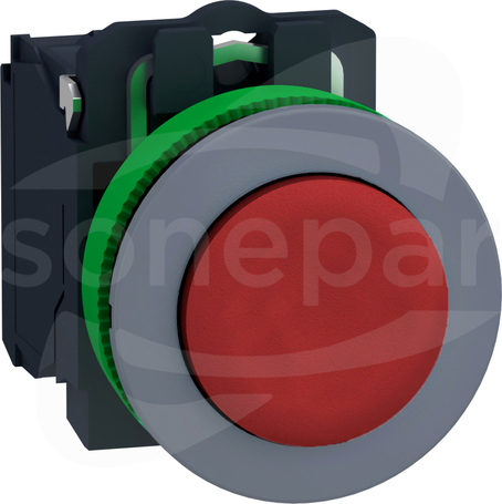 XB5FLCUST02 Czerwony 1Nc Cp Grey Przycisk płaski