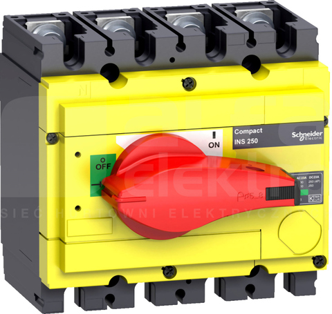 INS250-100 4P INTERPACT ROZŁĄCZNIK Z CZERW.RĄCZKĄ