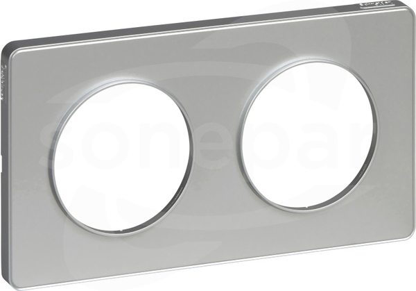Odace S53P804 Podstawa aluminium aluminium Ramka 2-krotna