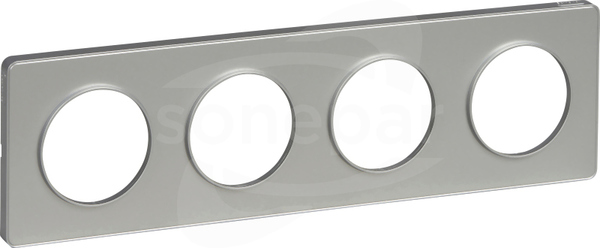 Odace S53P808 Podstawa aluminium aluminium Ramka 4-krotna