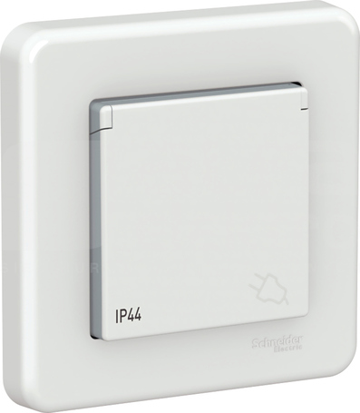 LNA2800521 IP44 biały Gniazdo sieciowe z ramką