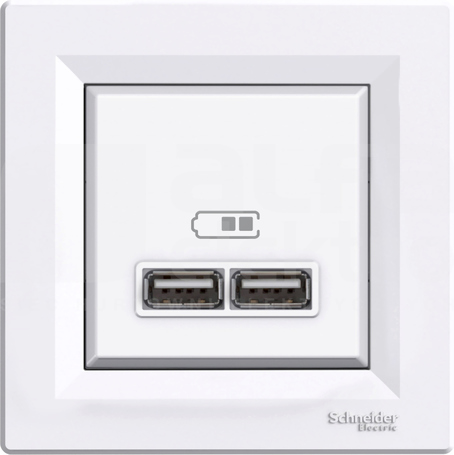 ASFORA 2xUSB 2.0 2,1A biały Gniazdo podwójne USB