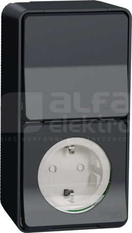 MUREVA STYL IP55 2P+Z SCHUKO antracyt Łącznik schodowy+gniazdo sieciowe