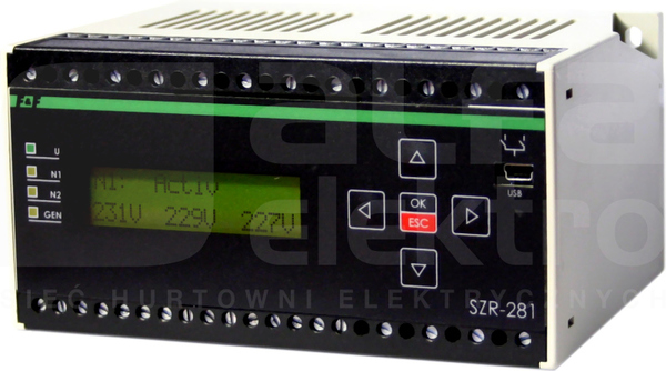 SZR-281 N1+N2+N3+LCD+oprog. Sterownik załączania rezerwy