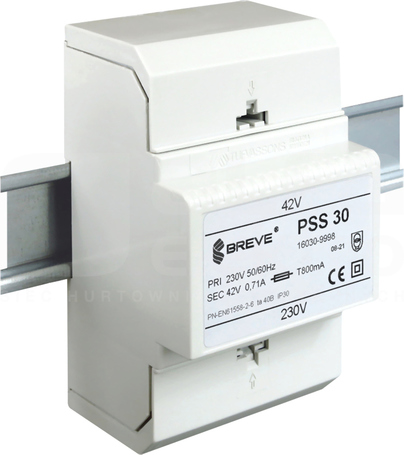 PSS 30VA 230/12V na szynę Transformator w obudowie