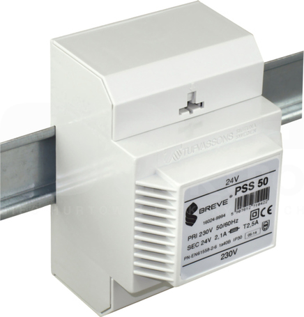 PSS 50VA 230/24V na szynę Transformator w obudowie