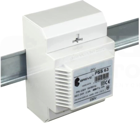PSS 60VA 230/24V na szynę Transformator w obudowie