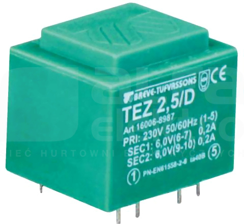 TEZ 2,5/D 230/6-6V Transformator zalew.żywicą