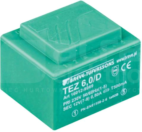 TEZ 6,0/D 230/12V Transformator zalew.żywicą