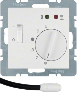 B.1/B.3/B.7 GLAS śnieżnobiały Regulator temp.podłogowej
