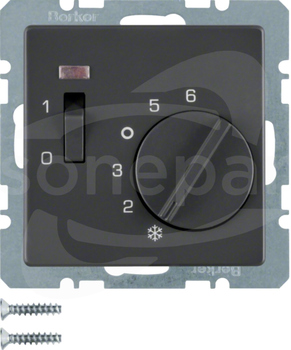 Q.x antracyt aksamit lakierowany Regulator temp.pomieszczenia
