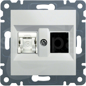 LUMINA RJ11/12+RJ45 biały Gniazdo telefon+komputer.
