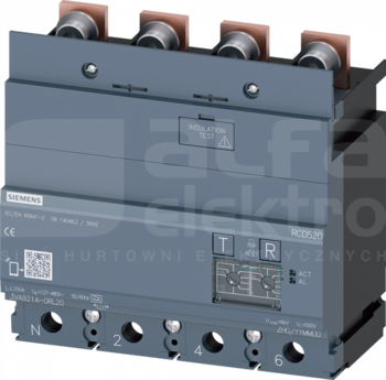 RCD520 Basic RCD typ A 0,03-5A 0-1000ms 4P 250A Moduł różnicowoprądowy