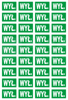 NOZ-WYL WYŁĄCZ (arkusz) Tabliczka oznaczn.samoprzyle