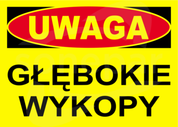 BTO-9 250x350 "GŁĘBOKIE WYKOPY" Tablica budowlana ostrzegawcza