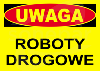 BTO-16 250x350 "UWAGA! ROBOTY DROGOWE" Tablica budowlana ostrzegawcza