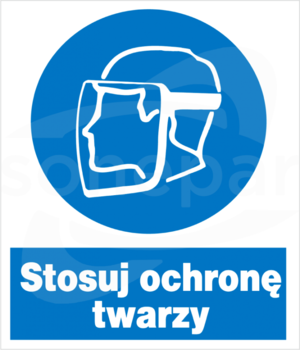 ZNO-6 225x275 "STOSUJ OCHRONĘ TWARZY" Znak bhp nakazu