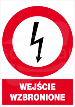 ZEZ/A-7 148X210 "WEJŚCIE WZBRONIONE" Znak elektryczny zakazu