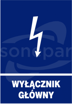 148X210 "WYŁĄCZNUK GŁÓWNY" Znak elektryczny informacyjny
