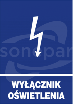 148x210 "WYŁĄCZNIK OŚWIETLENIA" Znak elektryczny informacyjny