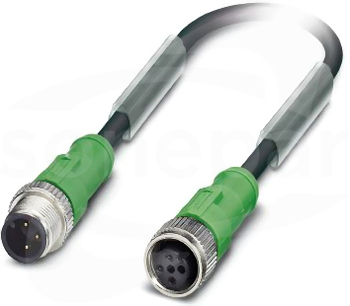 SAC-3P-M12MS/0,6-PUR/M12FS Kabel czujnika/urządzenia wykonawczego