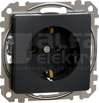 SEDNA DESIGN SCHUKO czarny antracyt Gniazdo sieciowe