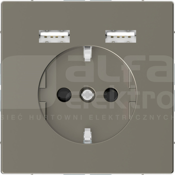 MERTEN SYSTEM D SCHUKO 2xUSB 2,4A nikiel Gniazdo z ładowarką USB
